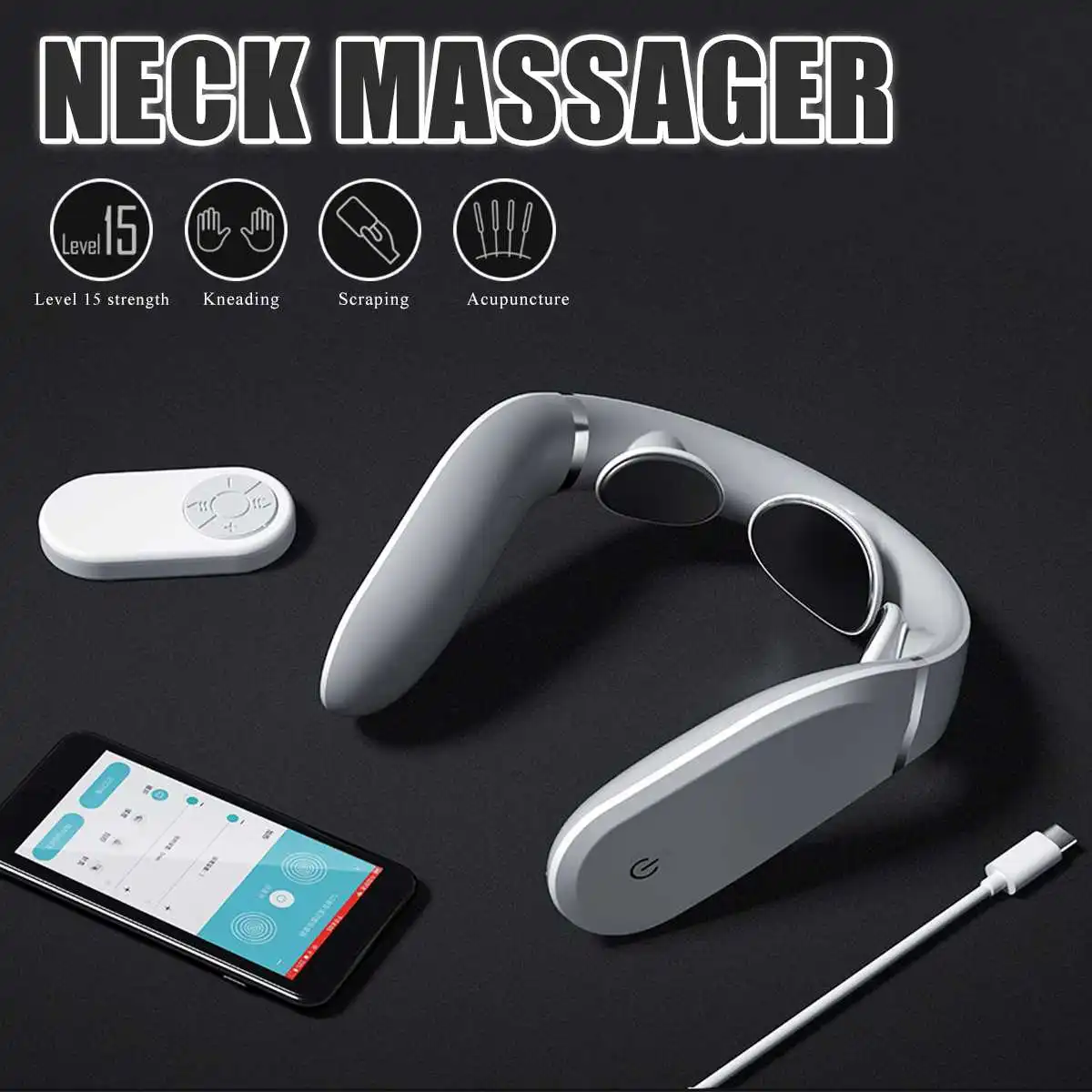 

Intelligent Electric Neck Massage Acupoint Massager Heating Pain Relief Health Care Relax Machine Cervical Massage APP & Remotal