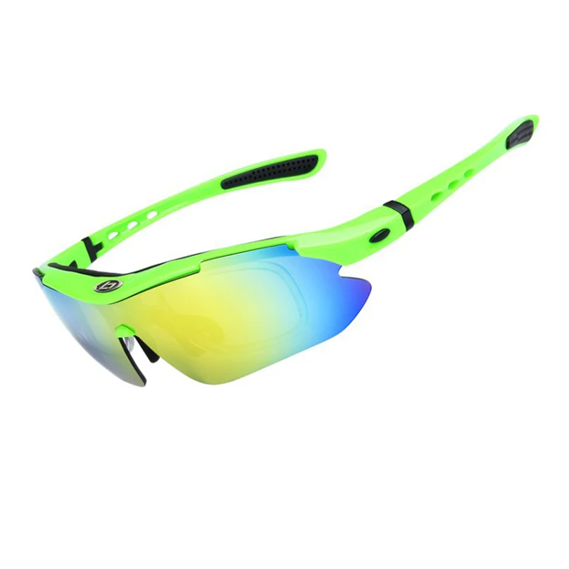 Fluorescent green Новинка, профессиональные велосипедные очки, велосипедные солнцезащитные очки для мужчин/женщин, для спорта на открытом воздухе, кемпинга, туризма, рыбалки, велосипеда, велосипедные очки - Цвет: Fluorescent green