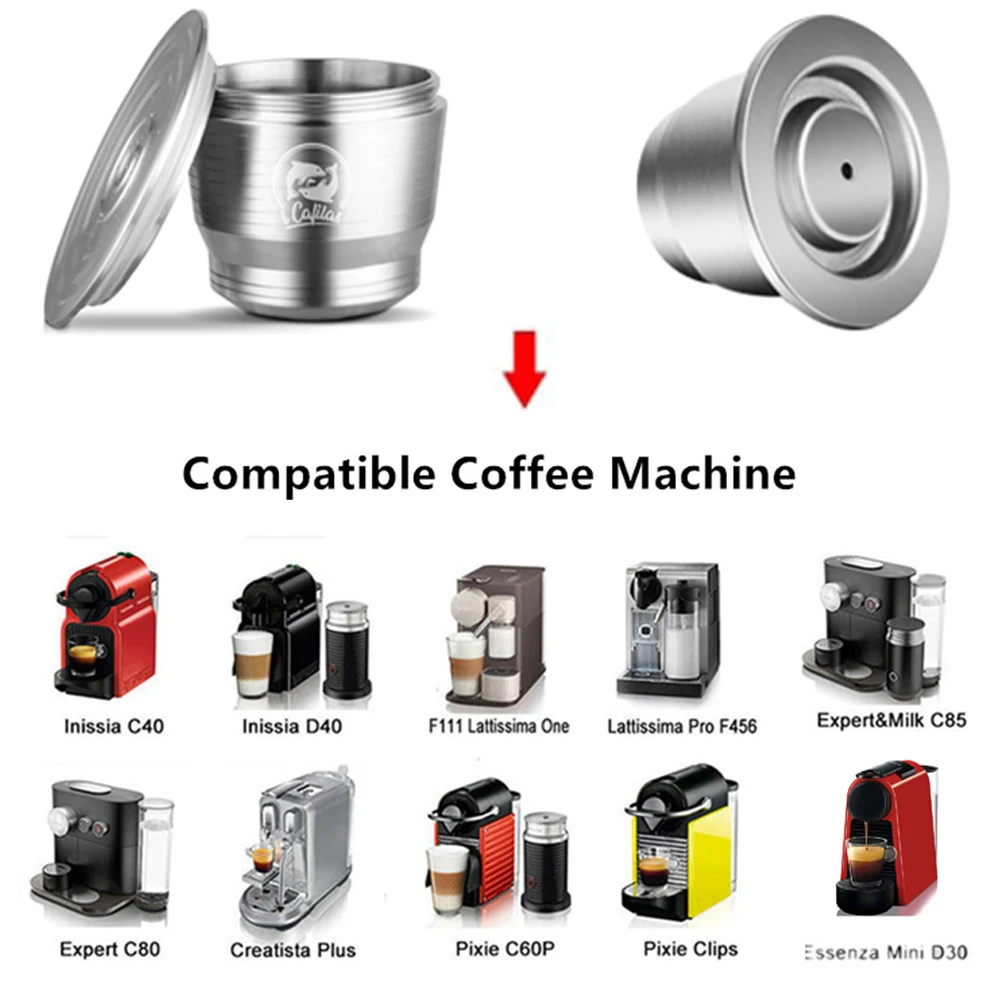 Многоразовая капсула для кофе Nespresso из пищевой нержавеющей стали оригинальная