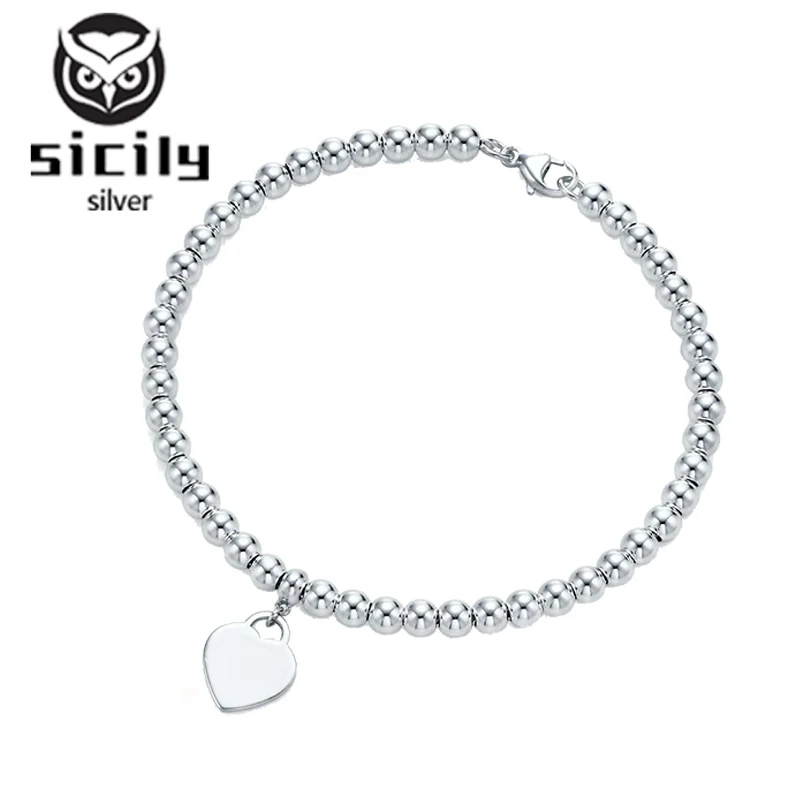 Sicily, высокое качество,,, серебро 925 пробы, tiff, сердце, браслет для женщин, Классическая мода, темперамент, роскошные ювелирные изделия