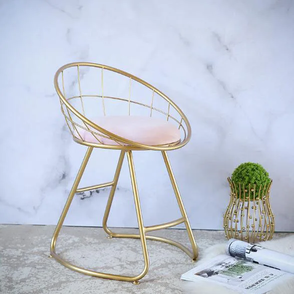 light pink Современный минималистичный стул для макияжа туалетный столик стул для одевания гостиной спальни мягкая спинка заднего сиденья стул Досуг стул - Цвет: light pink