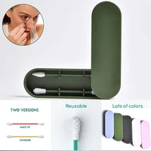 2 шт многоразовые ватные палочки для чистки ушей Косметические Силиконовые палочки для чистки макияжа и касания поддержка Прямая поставка