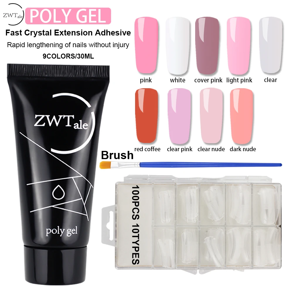 

Poly Gel Set Quick Builder Gel Nail Polish UV Gel Varnish 30ml Polygel Tools Kit Finger Extension Camouflage