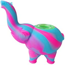 Силиконовые травы трубы с камуфляжным принтом Слон шлифовальная машина курительные трубки, сигарета держатель табака приспособления для курения фильтр Цвет случайный 1 шт