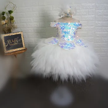 

Chilldren Ball Gown First Holy Communion Dress Kids Pageant Dress Tutu Sequin Dress Baby Wedding Bridemaid Mermaid Girl Dress