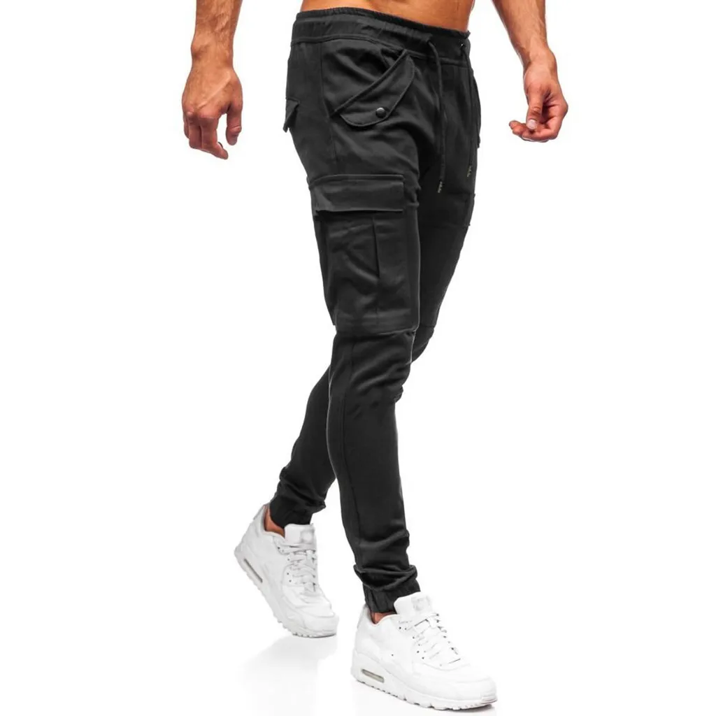 Vogue Pantalon Homme мужские повседневные спортивные брюки облегающие однотонные брюки Беговые джоггеры спортивные штаны
