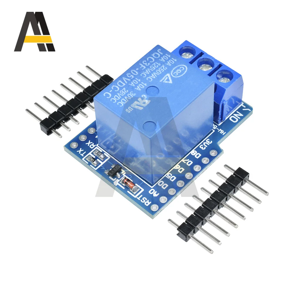 One Channel WeMos D1 MINI 5V Relay Module With Pins 1 channel ESP8266