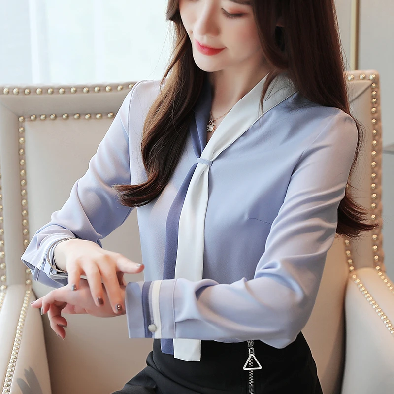 

Korean Fashion Chiffon Womens Tops and Blouses Office Lady Women Shirts Plus Size Ladies Tops Blusas Femininas Elegante
