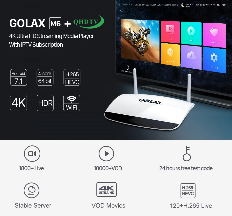 IPTV подписка на арабский голландский IPTV Германия Франция golax-m6 1G+ 8G andriod7.1 1 год QHDTV IPTV подписка голландский