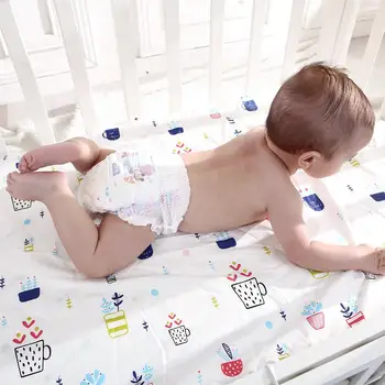 

Baby Fitted Crib Sheets Crib Skirt Lightweight Soft Cotton Bedding Children Mattress Cover Protector 130x70x22 CM In Stock