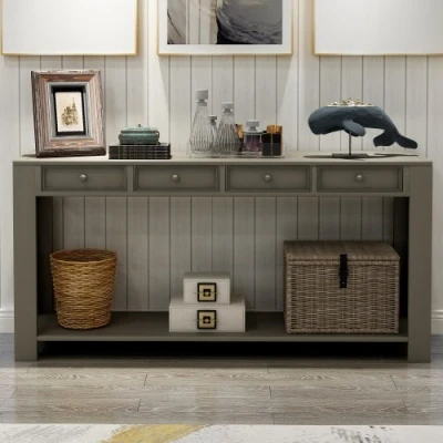 

Console Table for Entryway Hallway Sofa Table with Storage Drawers and Bottom Shelf table desk coffee table side table
