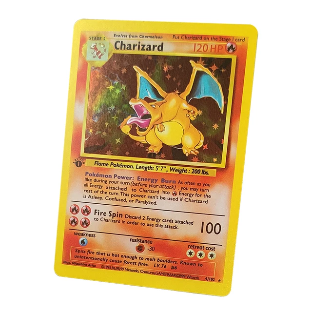 DIY 1996 Years Pokemon English Card Pokemon Flash Cards Charizard Game Collection Cards 1