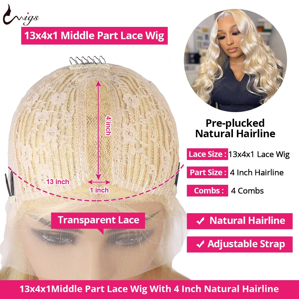 UWIGS 613 Blonde Lace Front Wig Human Hair 30 inch Body Wave Lace Front Wig HD Transparent Lace Frontal Wigs For Black Women