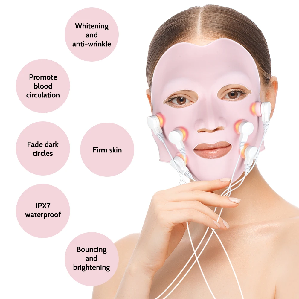 EMS Microcurrent Face Lift Machine Red Light Therapy Facial Masaj Anti-îmbătrânire Rid Coreean Skincare Hidratare LED Masca Frumusețe_voghion.com
