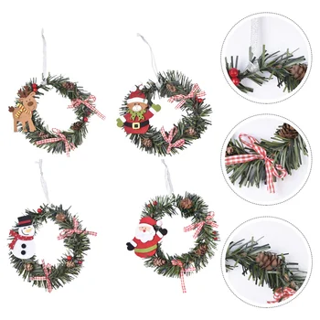 

4Pcs Door Hanging Wreath Artificial Floral Wreath Christmas Party Decorations