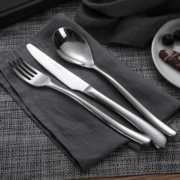 

Cutlery Set Stainless Steel Reusable Spoons and Forks Travel Utensils Dinner Dishes Conjunto De Talheres Kitchenware BD50CJ