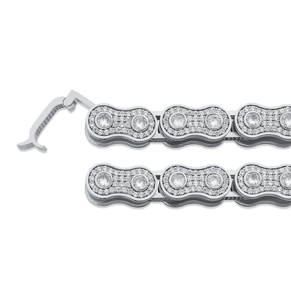 Cycolinks Bling 15mm Fully Covered in Cubic Zirconia Bike Chain Bracelet