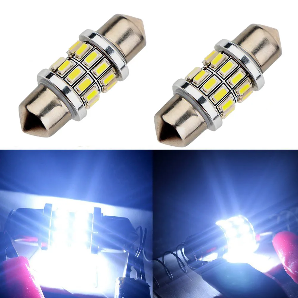 1 шт. c5w светодиодная гирлянда купольная 31 мм 24smd 3014 Canbus холодная белая лампа для чтения номерного знака светодиодный светильник молочная крышка лампы 12 В