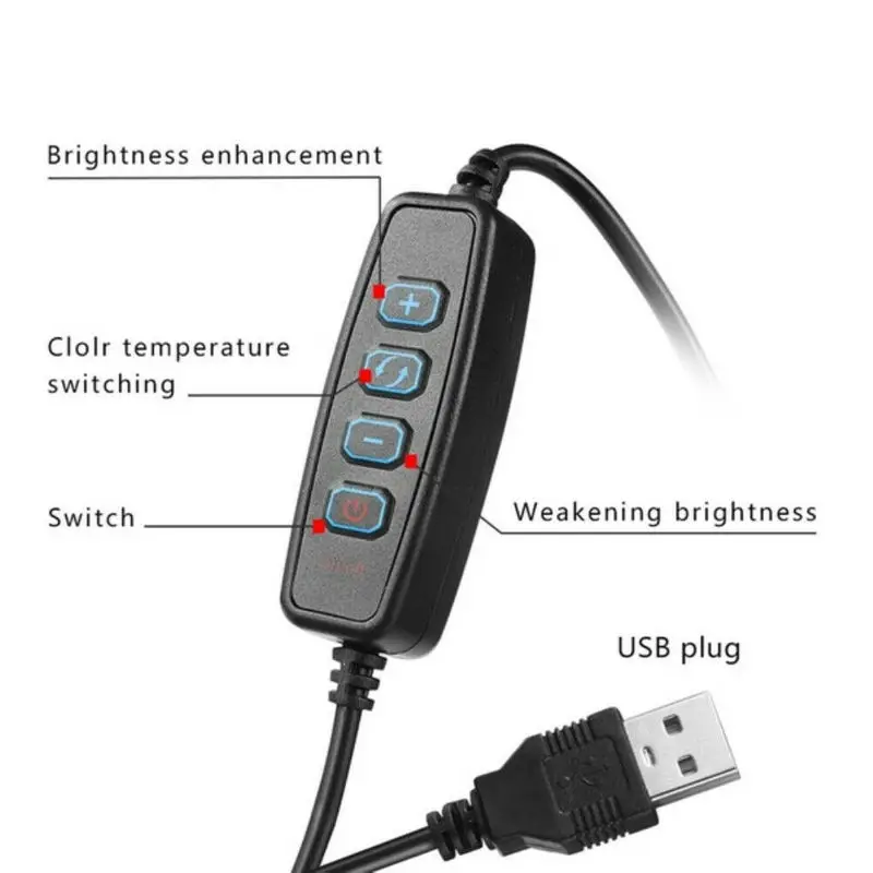 6 "8" светодиодный кольцевой светильник для заполнения лампа с питанием от USB набор для селфи с регулируемой яркостью f/макияж Камера фото телефон Youtube прямая трансляция видео светильник