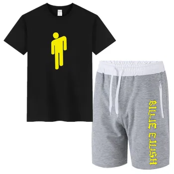 

Billie Eilish Men Sportswear Set New Summer Tracksuits Casual Clothes Men Women Beach Suits Cotton Short Tshirts + Shorts Sets
