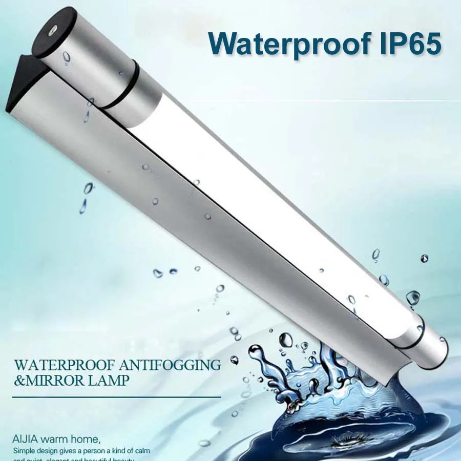 

110v 220v Aluminum Modern Led Bathroom Light Bathroom Mirror Light Waterproof IP65 Plated Silver Wall Mounted Vanity Lighting