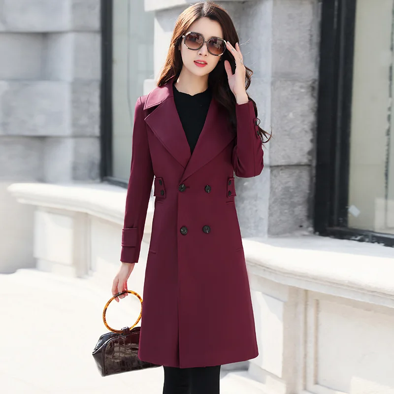 

Windbreaker Ms. Slim Fit Knee Long Fashion Temperament Commuter Windbreaker Jacket New Autumn trench coat for women