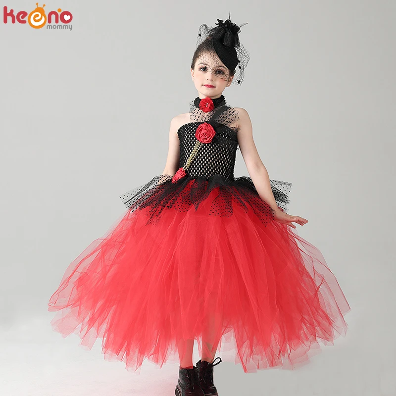 Tea Length Girls Nutcracker Tutu Dress Spanish Chocolate Nutcracker