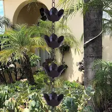 Цепочка от дождя, элегантная медная практичная прочная цепочка от дождя, колокольчик, украшение, цепочка от дождя в форме лотоса для коттеджа, водосточная решетка на крыше Цепочка от дождя, элегантная медная практичная прочная цепочка от дождя, колокольчик, украшение, цепочка от дождя в форме лотоса для коттеджа, водосточная решетка на крыше