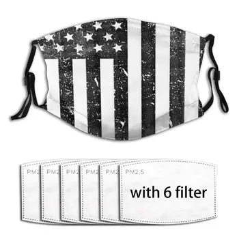 

Anti Haze Black American Flag Unisex Mouth Face Mask Mouth Face Mask Women Men Muffle Masks Outdoor Washable