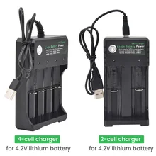 Chargeur de batterie USB multifonction, 2 4 fentes pour 18650 14500 14650 16340 16650 18350 18500 universel au Lithium
