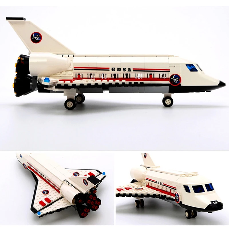 297Pcs City Spaceport Series Aerospace Space Technic Flight Space Shuttle Plane Building Block Compatible Legoing Toys For Kids