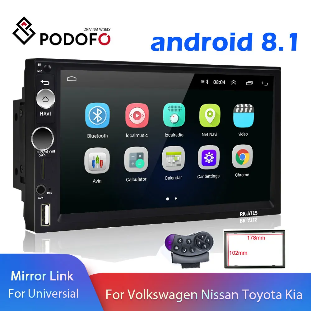 Cena Podofo 2 din Android 8.1 uniwersalny 7 \