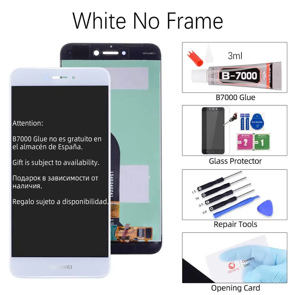 ЖК-дисплей для huawei P9 lite, сенсорный экран с рамкой, Замена для huawei P9 Lite, ЖК-дисплей LA1 LX1 LX2 LX3 - Цвет: No Frame White