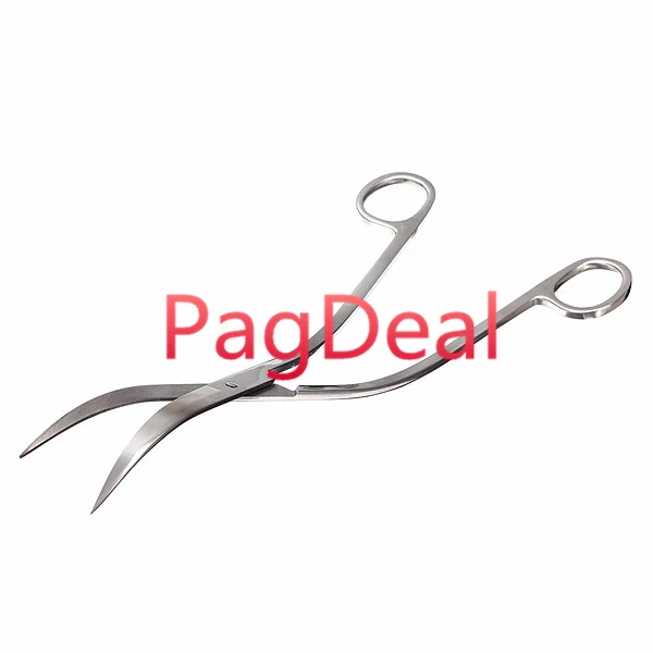 Akvárium Rozsdamentes Növényi Görbe Olló Víz Fű Mohás Vízmosás Vágóvágó Trimmer Haltisztító Szerszám - Image 2