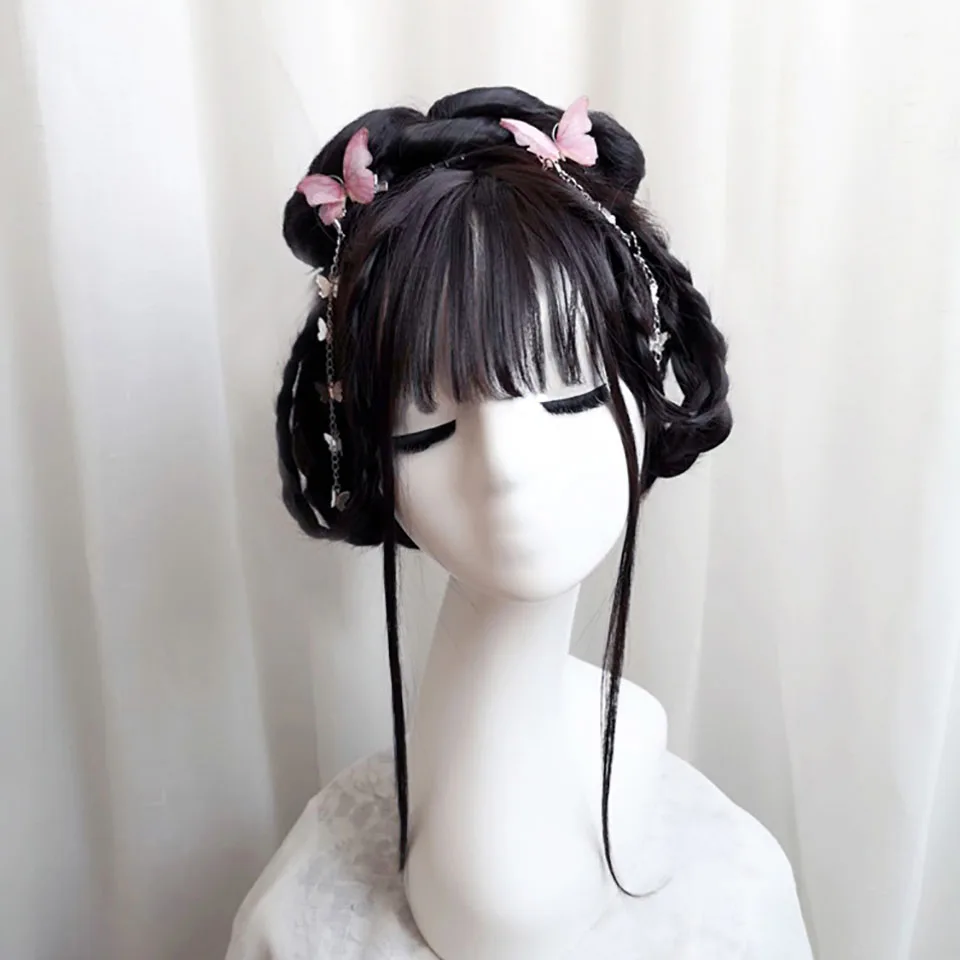 

Vintage Wig Chinese Ancient Hair 13 Custom Retro Chinese Set Palace Nordic Fairy Traditional Synthetic Wigs