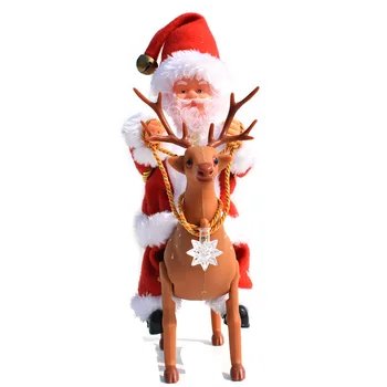 

Santa Claus riding deer electric music Doll Christmas decorations ornaments children's toys gifts