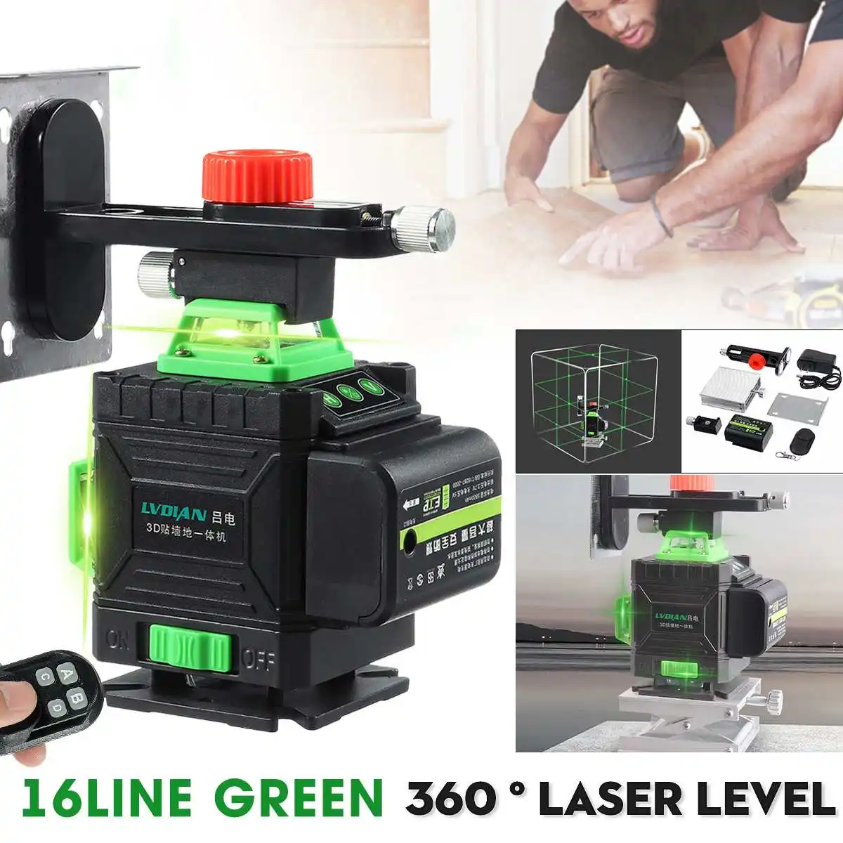 

Laser Level 16 Lines 3D Self-Leveling 360 Horizontal And Vertical Cross Super Powerful Green Laser Beam Line Measure Tools