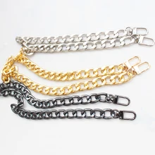 Fashionable Thick Flat Aluminum Chain All-match Style Buckle Chain Solid Color Simple Decorative Bag Chain Metal Bag Accessories