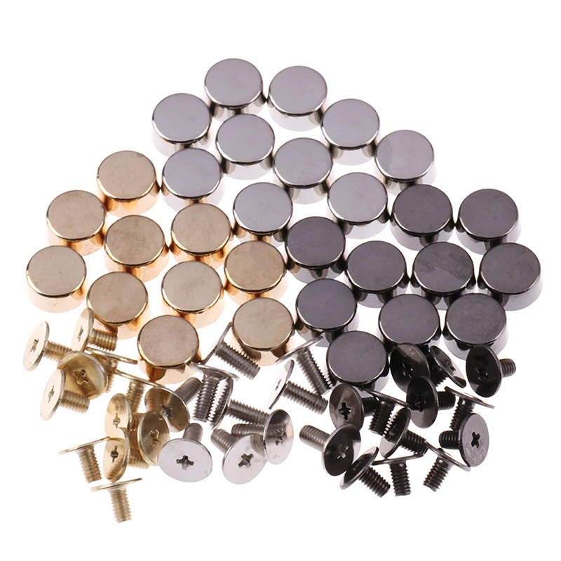 10sets Wear Protection Bag Bottom Studs Rivets For Bag Feet Screw DIY Leather Buttons Screw For Bags Hardware Belt Accessories
