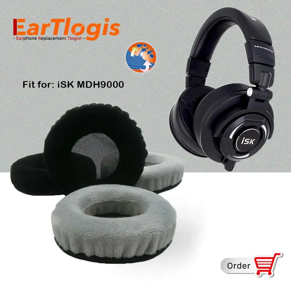 EarTlogis бархат Запасные подушечки для iSK MDH9000 MDH-9000 гарнитура Запчасти наушник