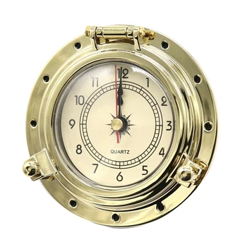 

Vintage Ships RV Clock Marine Yacht Clock Brass Yacht Time Gauge Decorations Home Decor