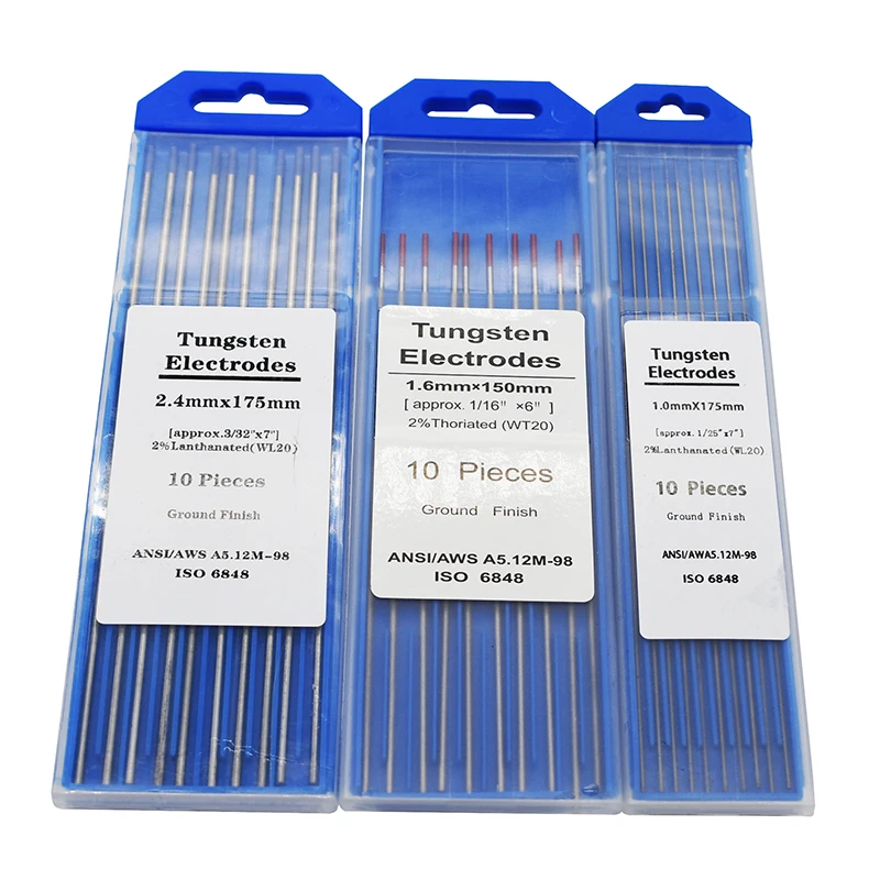 Welding Electrodes Rods 1.0/1.6/2.4mm Lanthanum Tungsten Electrodes Low Temperature Tig Soldering Rods Set Welding 10pcs/Box welding rods