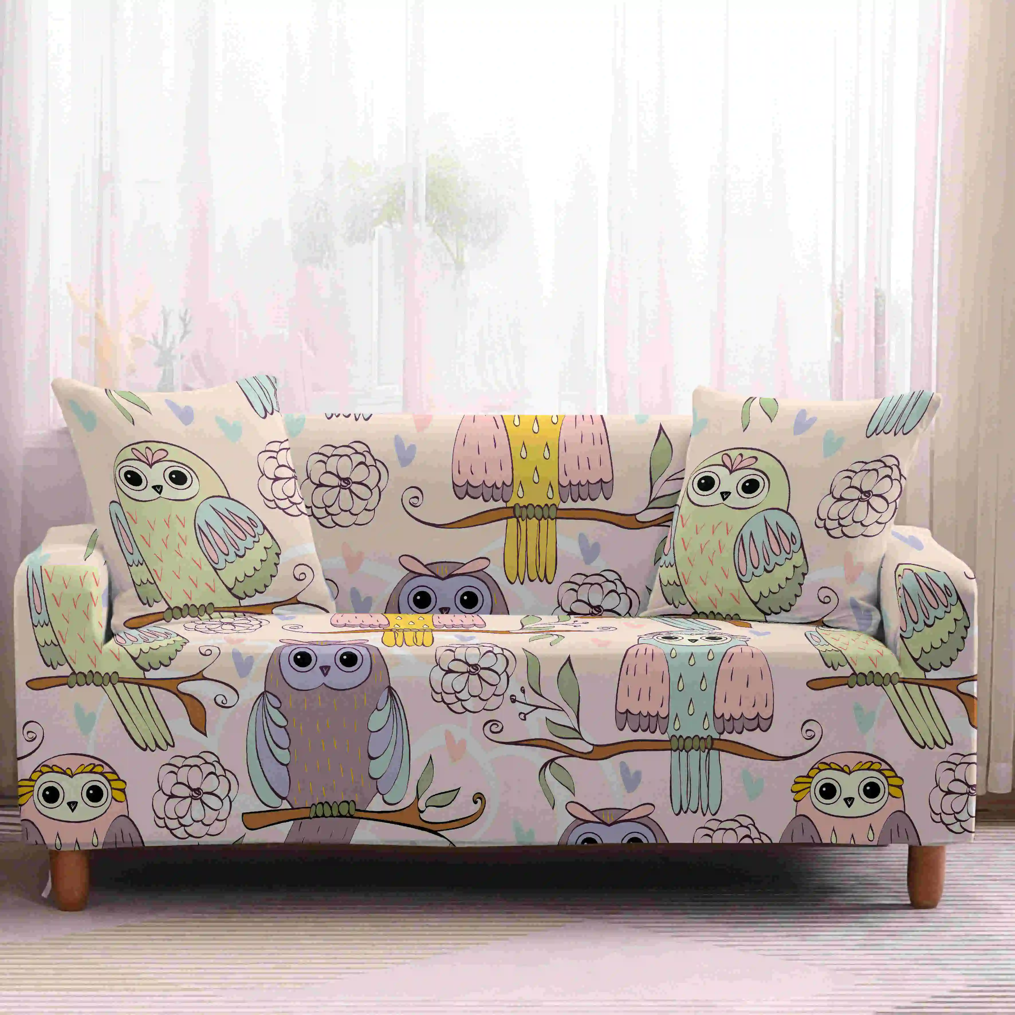 AB021-11 Homesky с узором в виде совы для диванов стрейч чехлов для Гостиная эластичный чехол для дивана кресло для Ipad Mini 1/2/3/4 сиденья - Цвет: AB021-11