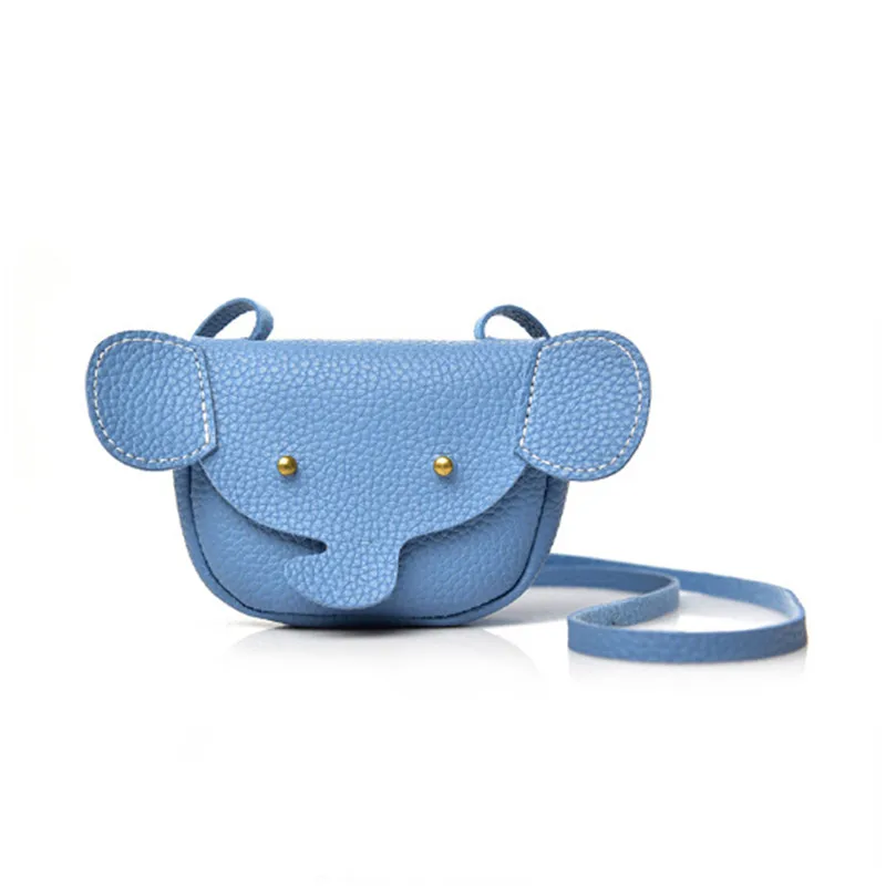 blue Модные Kawaii унисекс Детские сумки Мультяшные для девочек и мальчиков сумки через плечо животные монета со слоном кошельки детские сумки - Цвет: blue