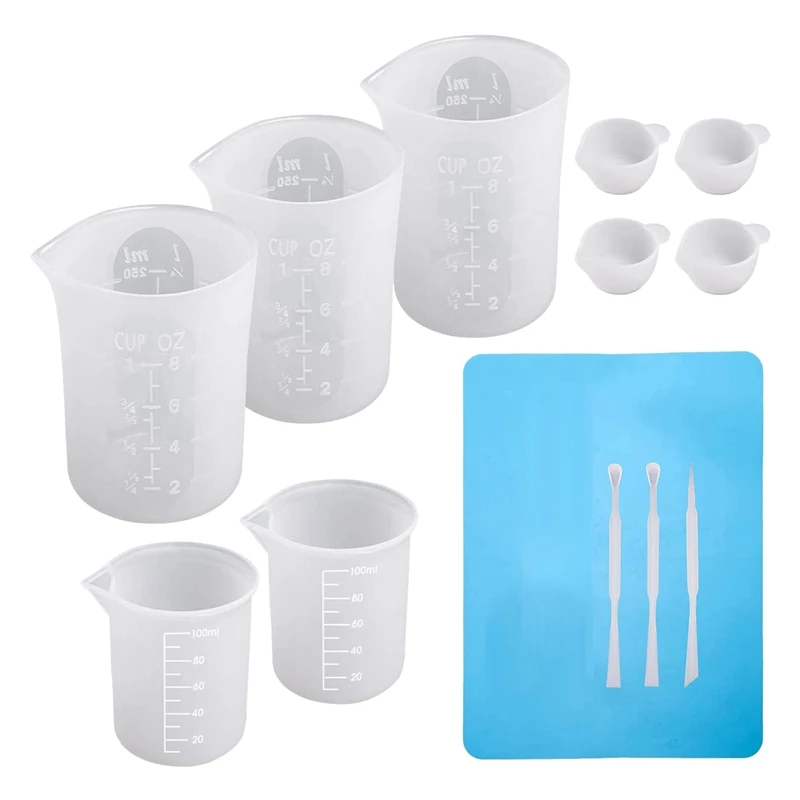 Reusable Nonstick Silicone Mat Silicone Resin Measuring Cups Tool Kit