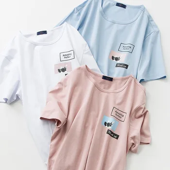 

ZHIJING Solid Cotton Fun Cat Printed MEN T-shirt 2020 Summer Casual Crew Neck Short-sleeve Pullover MEN T-shirt Tops TShirt