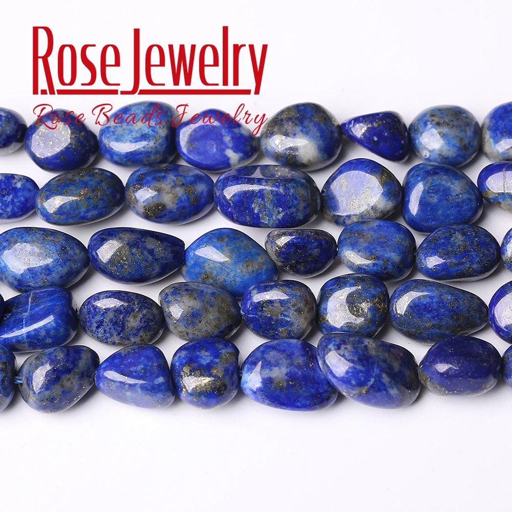 6-8mm Natural Irregular Lapis Lazuli Stone Beads Gem Round Loose Spacer For Jewelry Making Bracelet Accessories 15 Inches | Украшения и