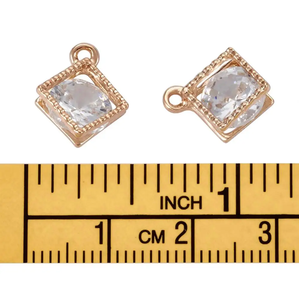 Подвески из сплава подвески ромбы с кубическим цирконием изготовление ювелирных