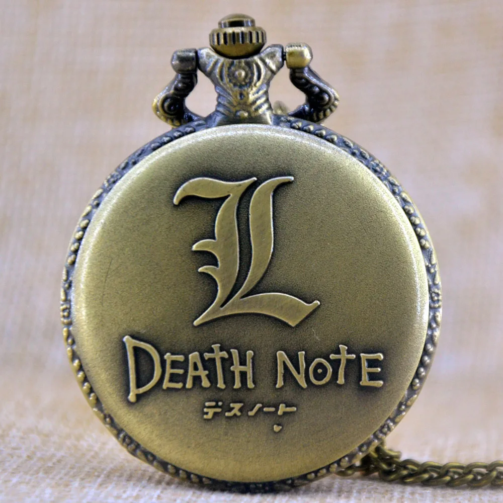 Retro Death Note Japanese Anime DN Dial Skull Quartz Pocket Watch Analog Necklace Pendant Womens Mens Gift Reloj Montre De Poche | Наручные