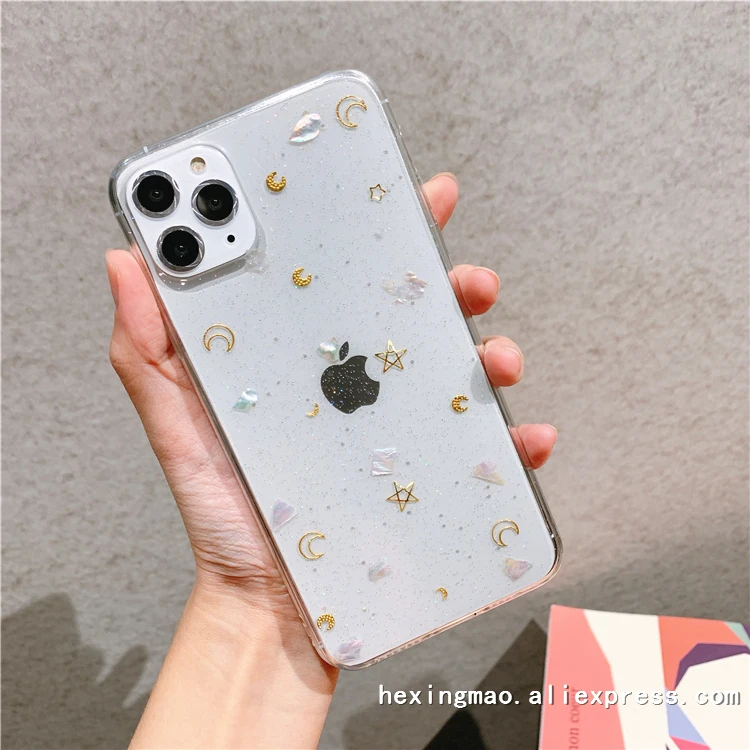 Чехол для телефона с изображением раковины и сердца для iphone 11promax XS Max X XR 8 7 6 Plus, Модный мягкий чехол с милым рисунком - Цвет: Бежевый